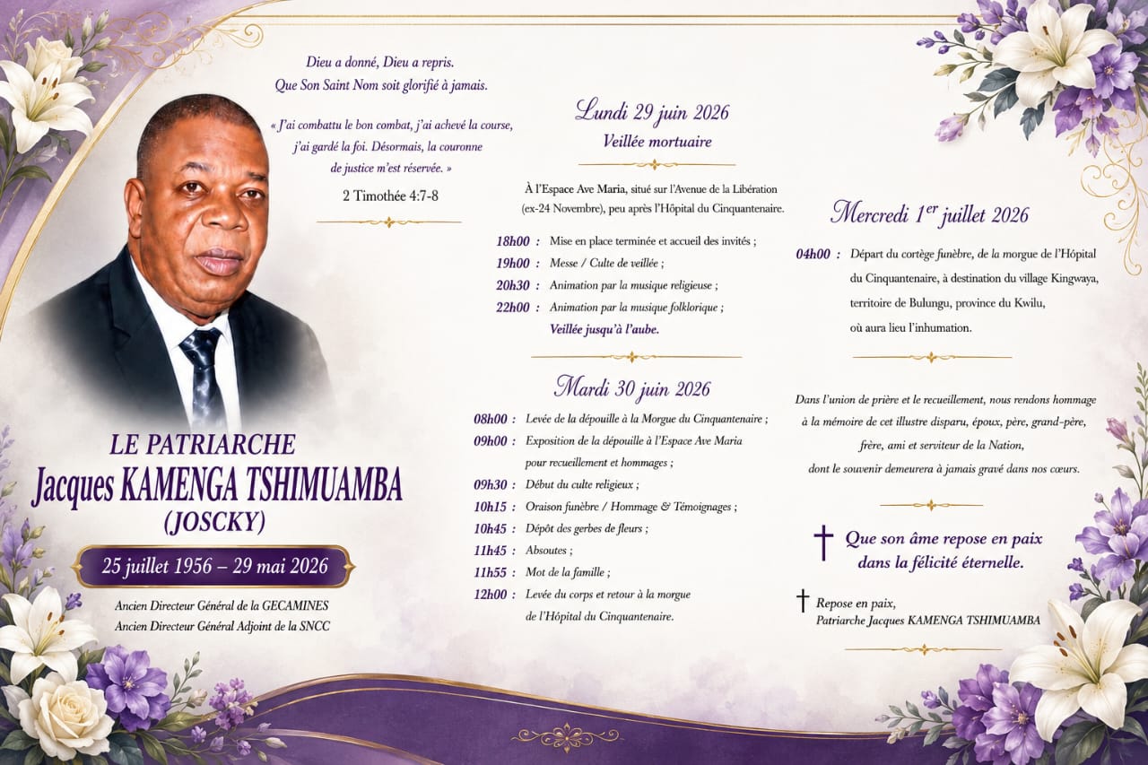 Aujourd’hui, NRESOURCES pleure.   Le cœur brisé, nous pleurons Jacques Kamenga. L’inoubliable DGA honoraire de la Gécamines. Un géant est tombé.